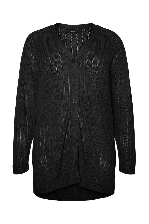 Vero Moda Curve Cardig&atilde; bico size com decote Preto