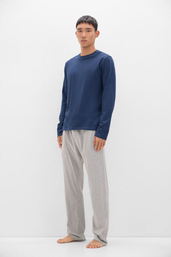 Cortefiel Set de pijama punto Gris