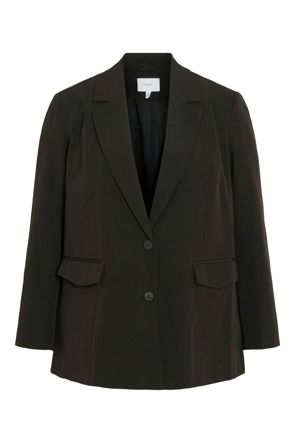 Evoked by Vila Jaqueta blazer com bot&otilde;es curvados Preto