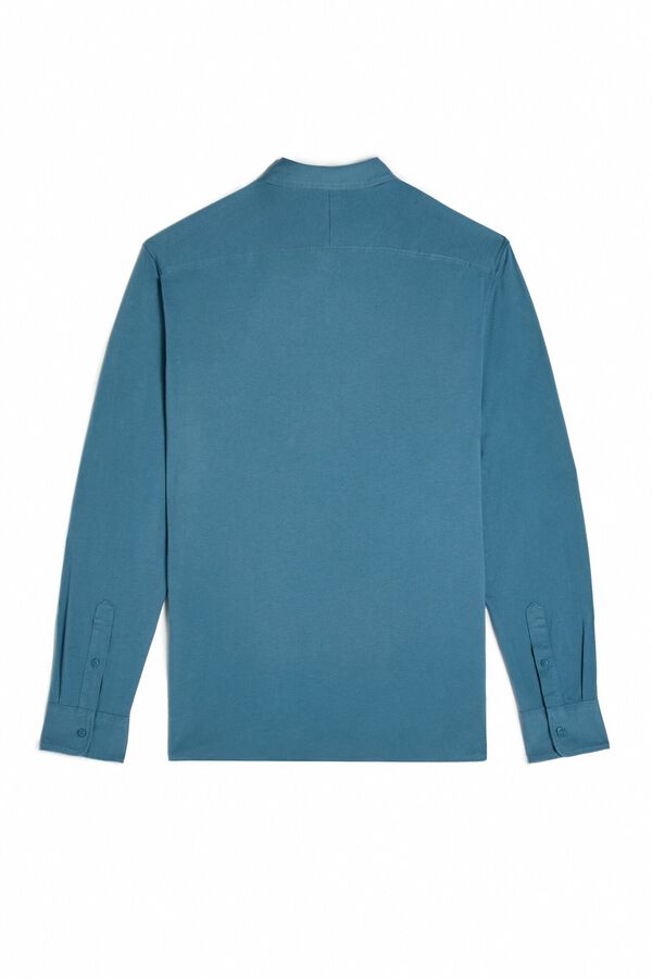 OOTO Camisa lisa de manga comprida Azul