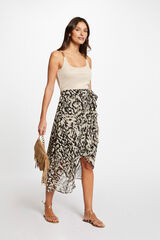 Morgan Falda midi estampado animal Estampado blanco