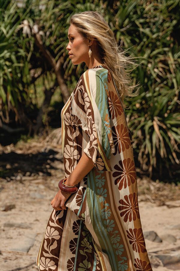 Jaase Vestido comprido caftan Castanho