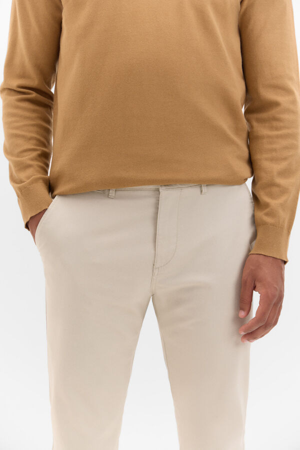 Cortefiel Cal&ccedil;as chino slim fit Ecru