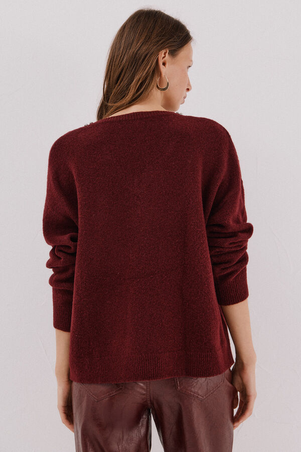 Cortefiel Jersey punto joyas Granate