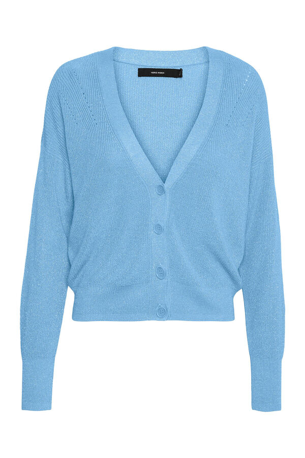 Vero Moda Cardigan de malha fina aberto e manga comprida Azul