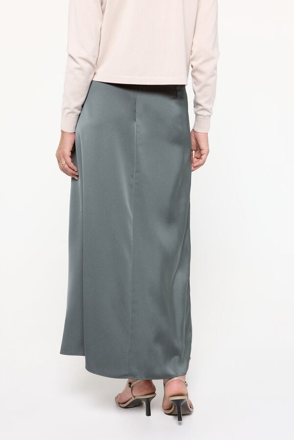 Vero Moda Saia midi em tecido cetim Verde