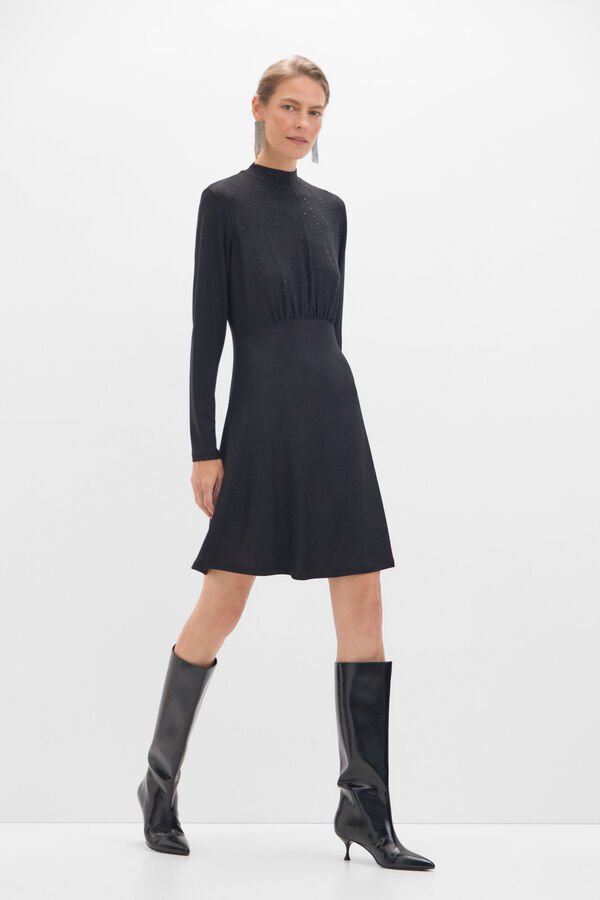 Cortefiel Vestido en tejido de punto Negro