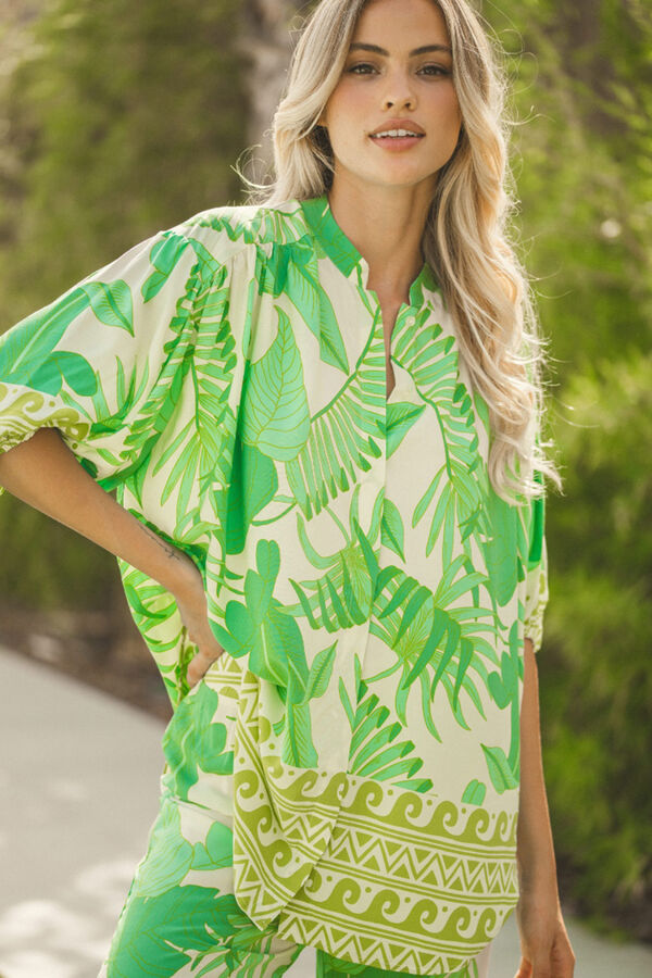 Jaase Blusa com decote em V Verde