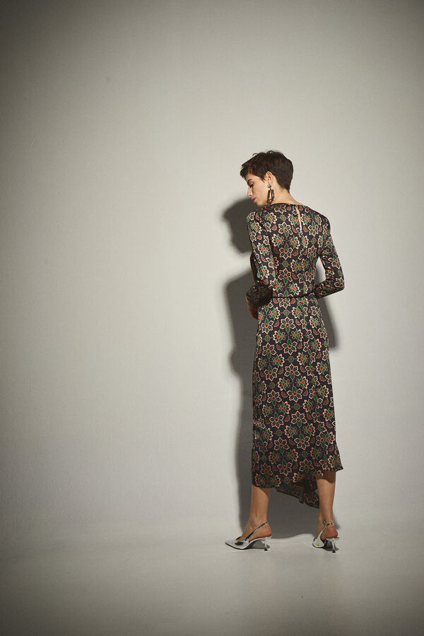 Dolores Promesas Vestido com estampado floral em preto Cinzento