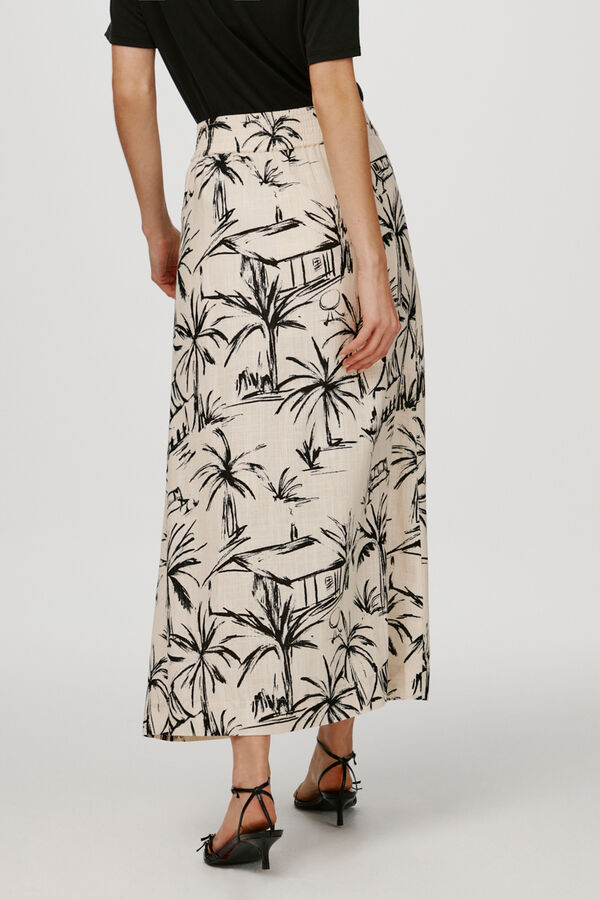 Object Falda de lino estampada Gris