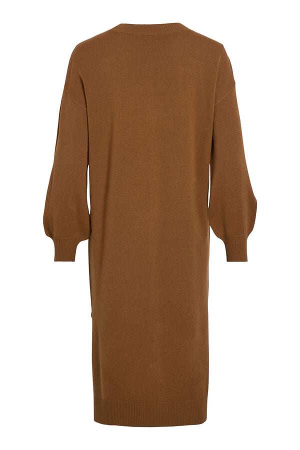 Vila Vestido midi de punto Marr&oacute;n
