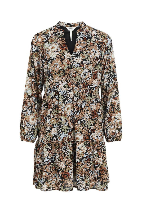 Object Vestido curto com capa Castanho