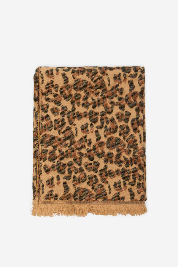 Cortefiel Cachecol animal print Castanho