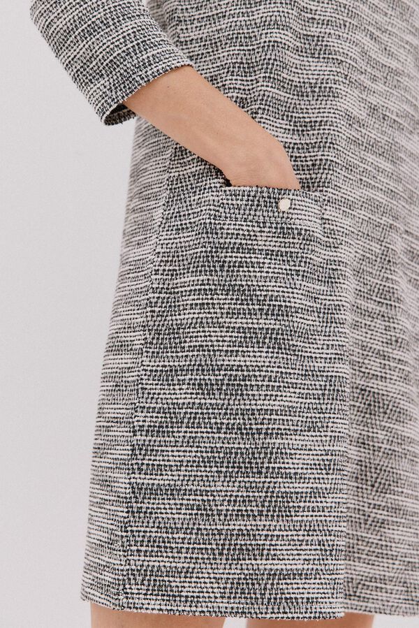 Cortefiel Vestido curto de tweed Cinzento