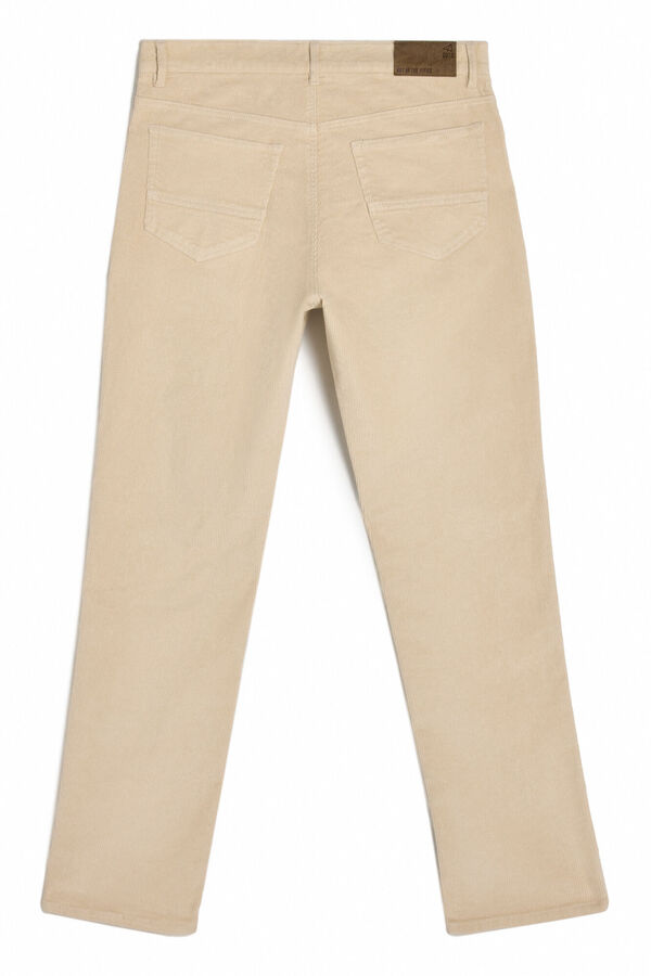 OOTO Calça fina de veludo com 5 bolsos Ecru