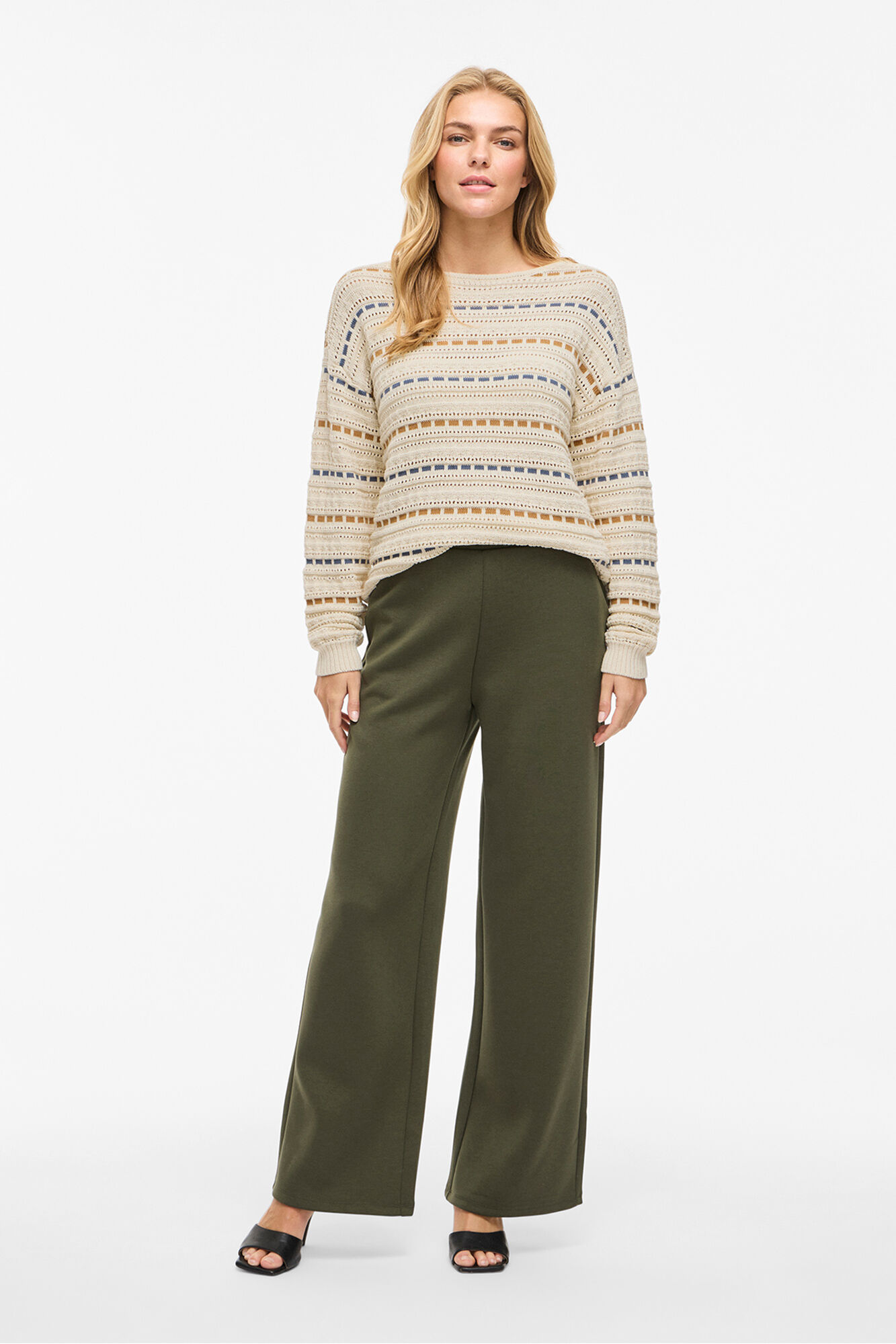 Vila Jersey de rayas con calados