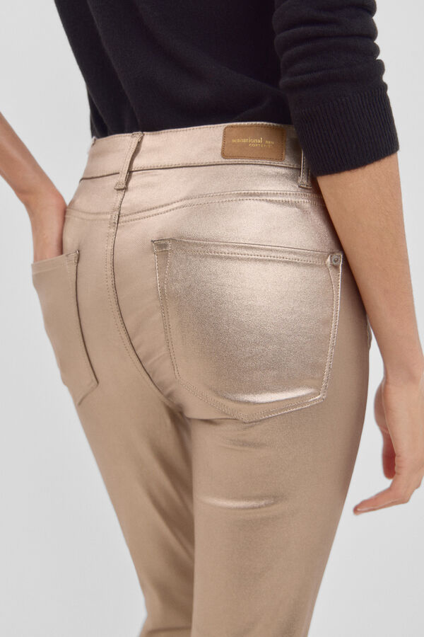 Cortefiel Cal&ccedil;as Sensational Resinados Dourado