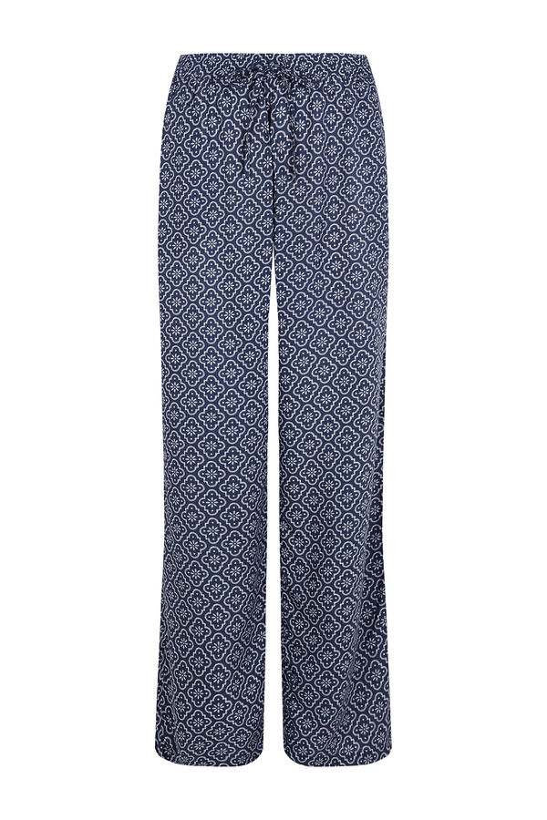 Cortefiel Cal&ccedil;a fluida estampada Azul