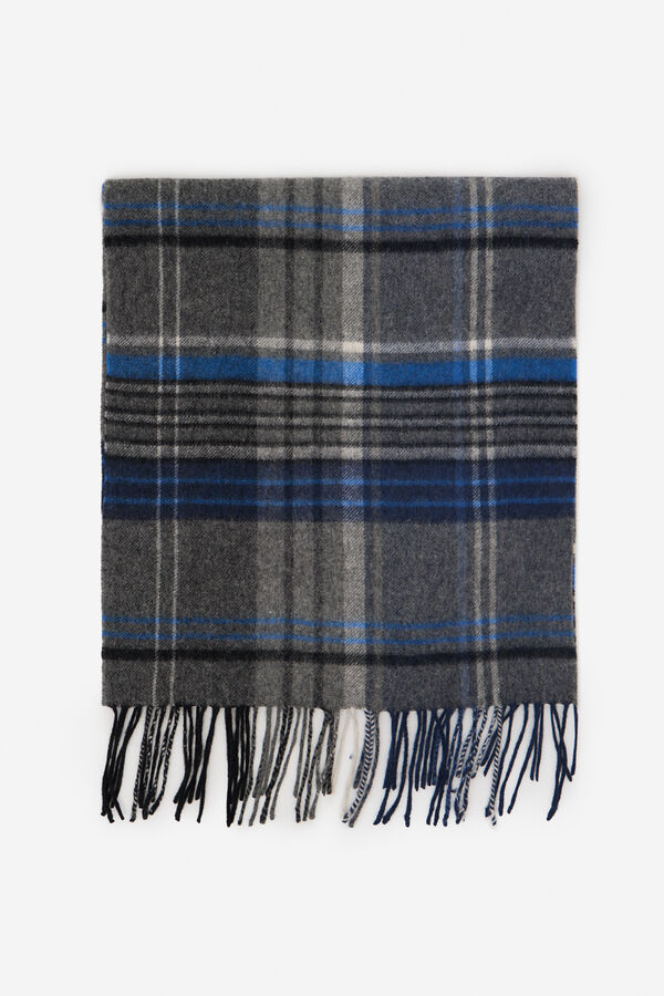 Cortefiel Bufanda tela cuadros Azul