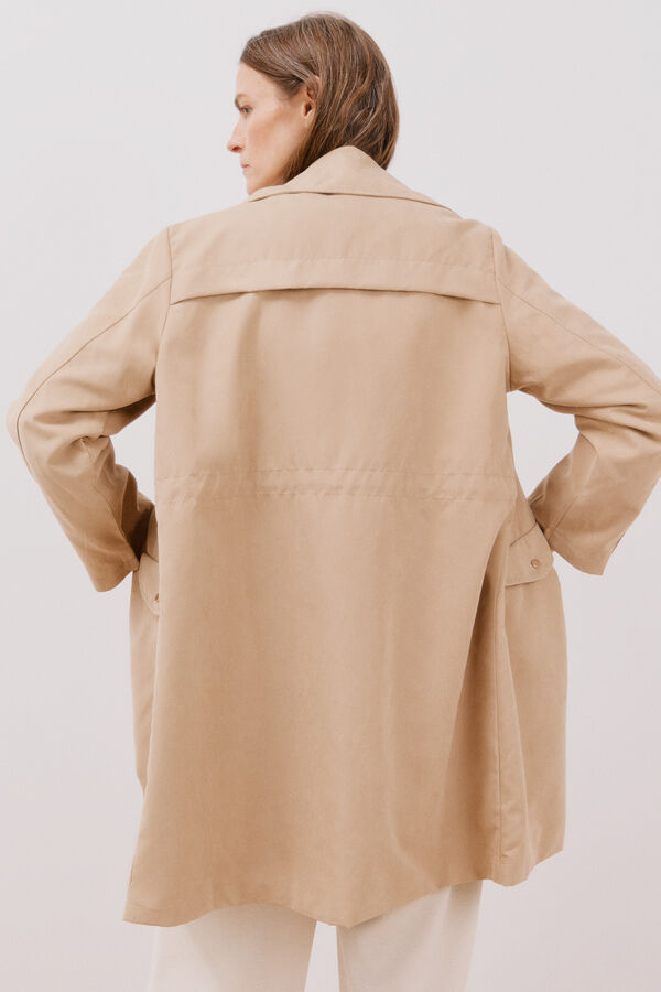 Cortefiel Gabardina fluida repelente &agrave; &aacute;gua Tostado