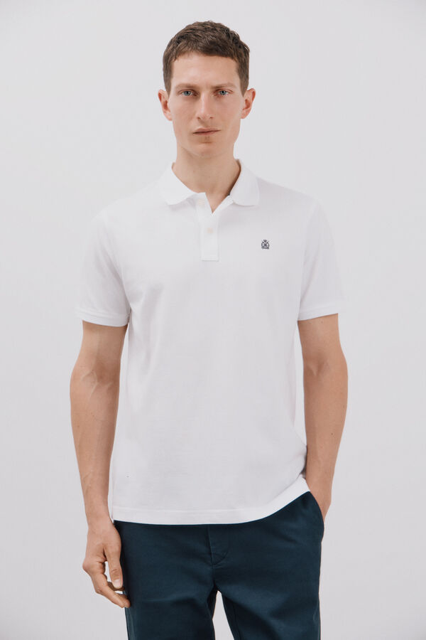 Cortefiel Polo b&aacute;sico piqu&eacute; slim Blanco