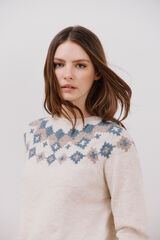 Cortefiel Su&eacute;ter com bordados posicionados Ecru