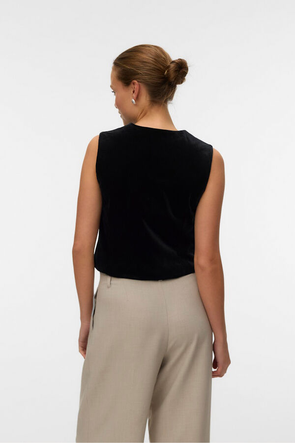 Vero Moda Chaleco de terciopelo Negro