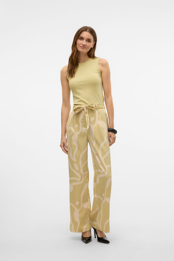 Vero Moda Calças compridas fluidas Verde