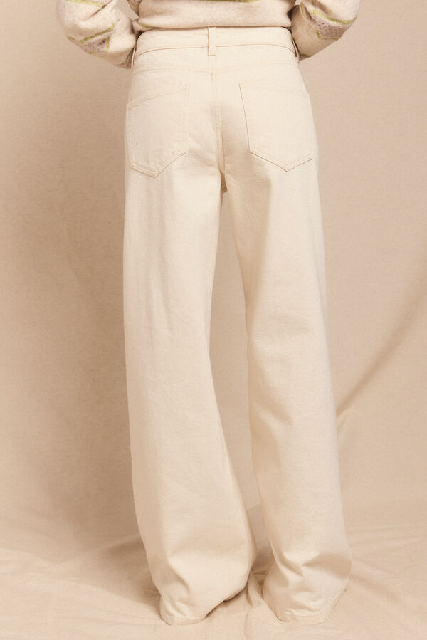 Slowlove Jeans de bot&otilde;es largos Ecru
