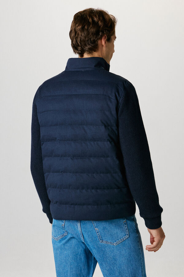 Selected Casaco curto acolchoado em contraste. Azul