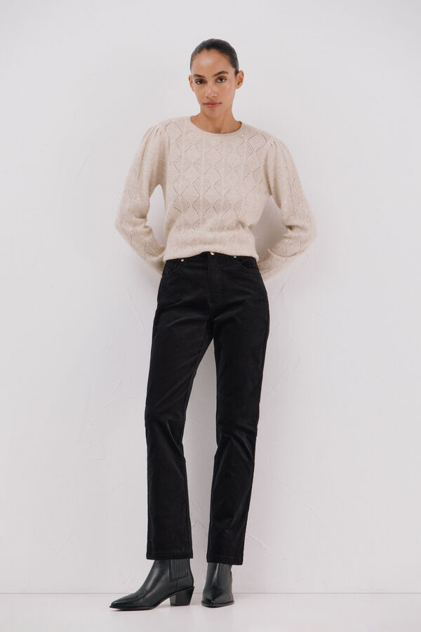 Cortefiel Pantal&oacute;n Sensational velvet Negro