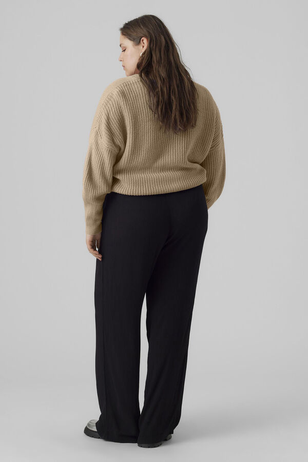 Vero Moda Curve C&aacute;rdigan de punto fr&iacute;o talla grande Marr&oacute;n