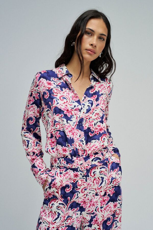 Salsa Jeans Camisa acetinada com estampado Multicolorido