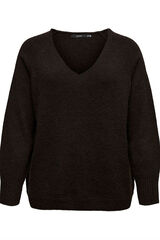 Vero Moda Curve Jersey de punto talla grande Marr&oacute;n oscuro