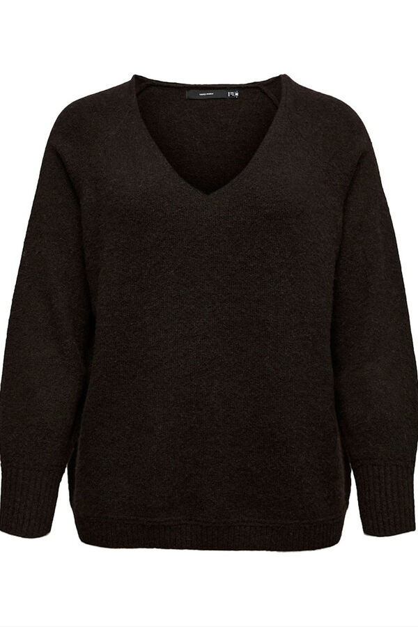 Vero Moda Curve Jersey de punto talla grande Marr&oacute;n oscuro