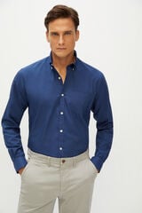 Cortefiel Camisa lisa slim Coolmax eco-made stretch Azul
