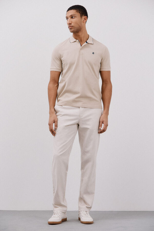 Cortefiel Polo con tips Beige