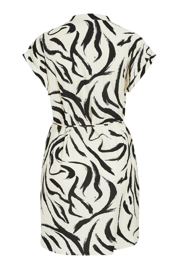 Vila Vestido curto com gola mao e viscose Cinzento