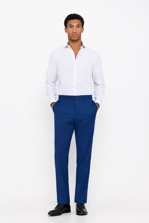 Cortefiel Camisa formal riscas corte slim f&aacute;cil de engomar Azul