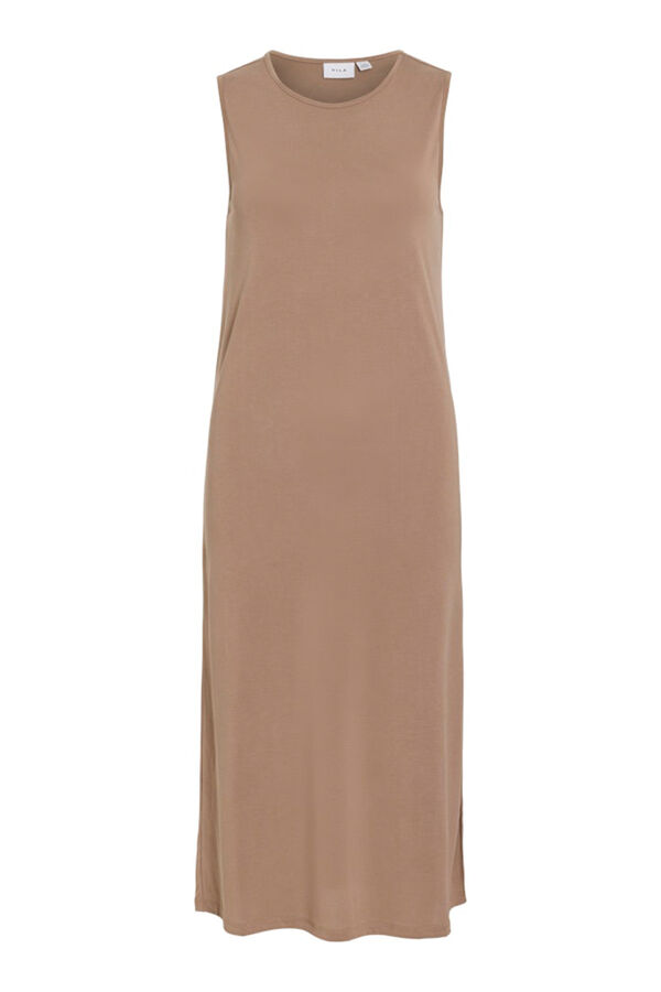 Vila Vestido midi sin mangas con Tencel Marr&oacute;n