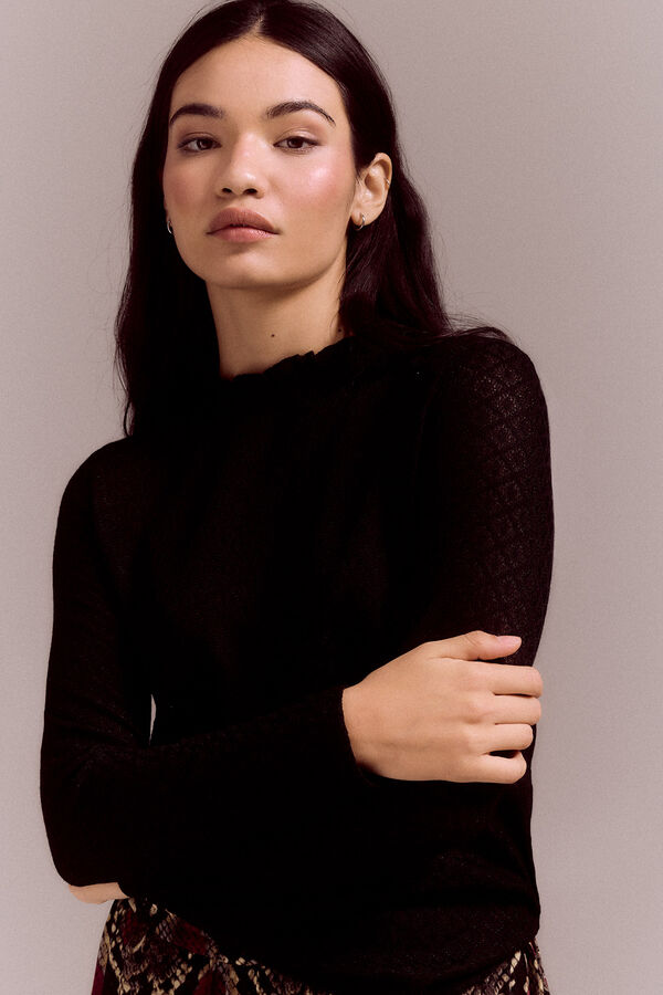 Slowlove Top textura Negro