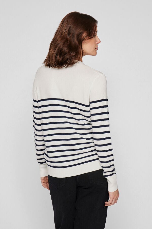 Vila Striped cardigan with jewel buttons Branco