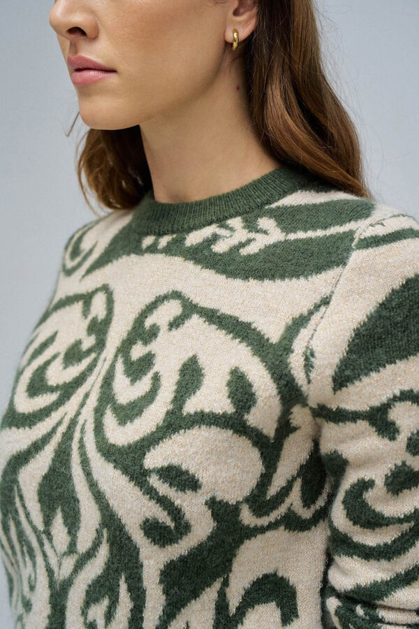 Salsa Jeans Jersey de lana con jacquard Verde