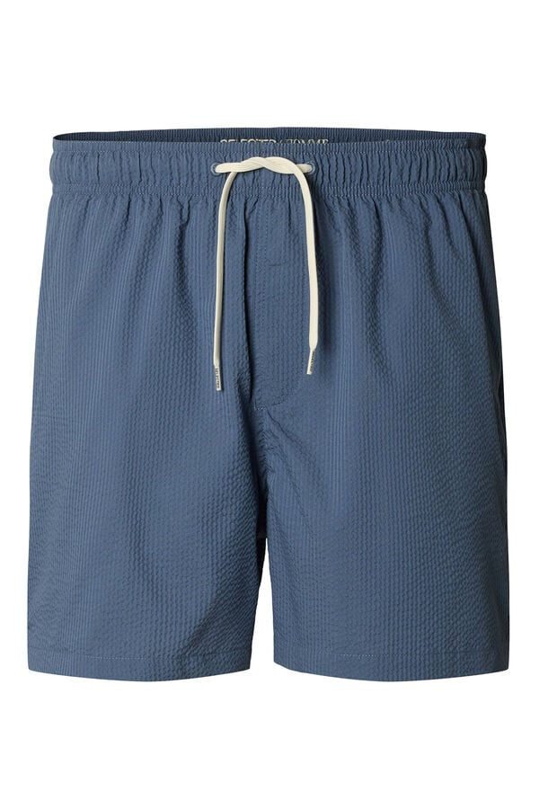 Selected Ba&ntilde;ador liso seersucker Morado