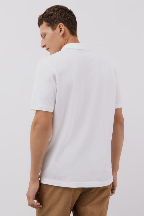 Cortefiel Polo b&aacute;sico piqu&eacute; Branco