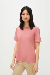 Cortefiel Camiseta básica cuello caja Rosa