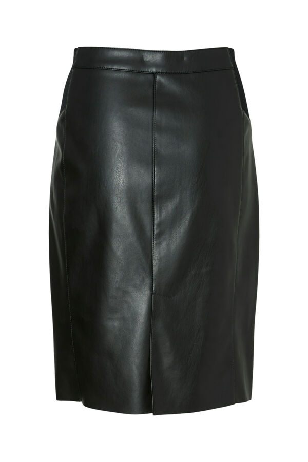 Vero Moda Saia tubo efeito pele Preto