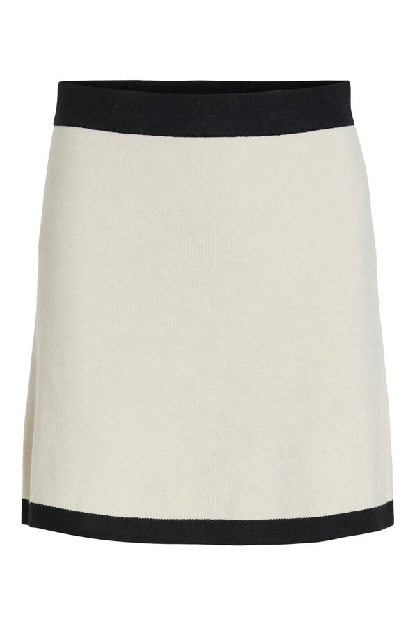 Vila Falda corta de punto con viscosa Blanco