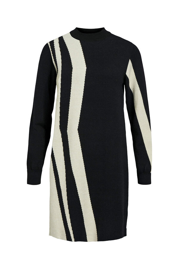 Object Vestido punto estampado Negro