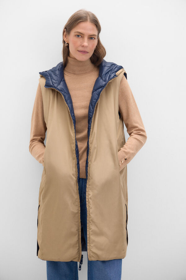 Cortefiel Colete comprido revers&iacute;vel THERMOLITE&reg; Azul